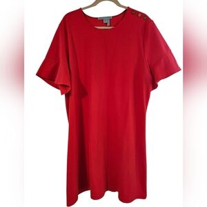 Draper James Vibrant Red Mini Dress with Ruffle Sleeves